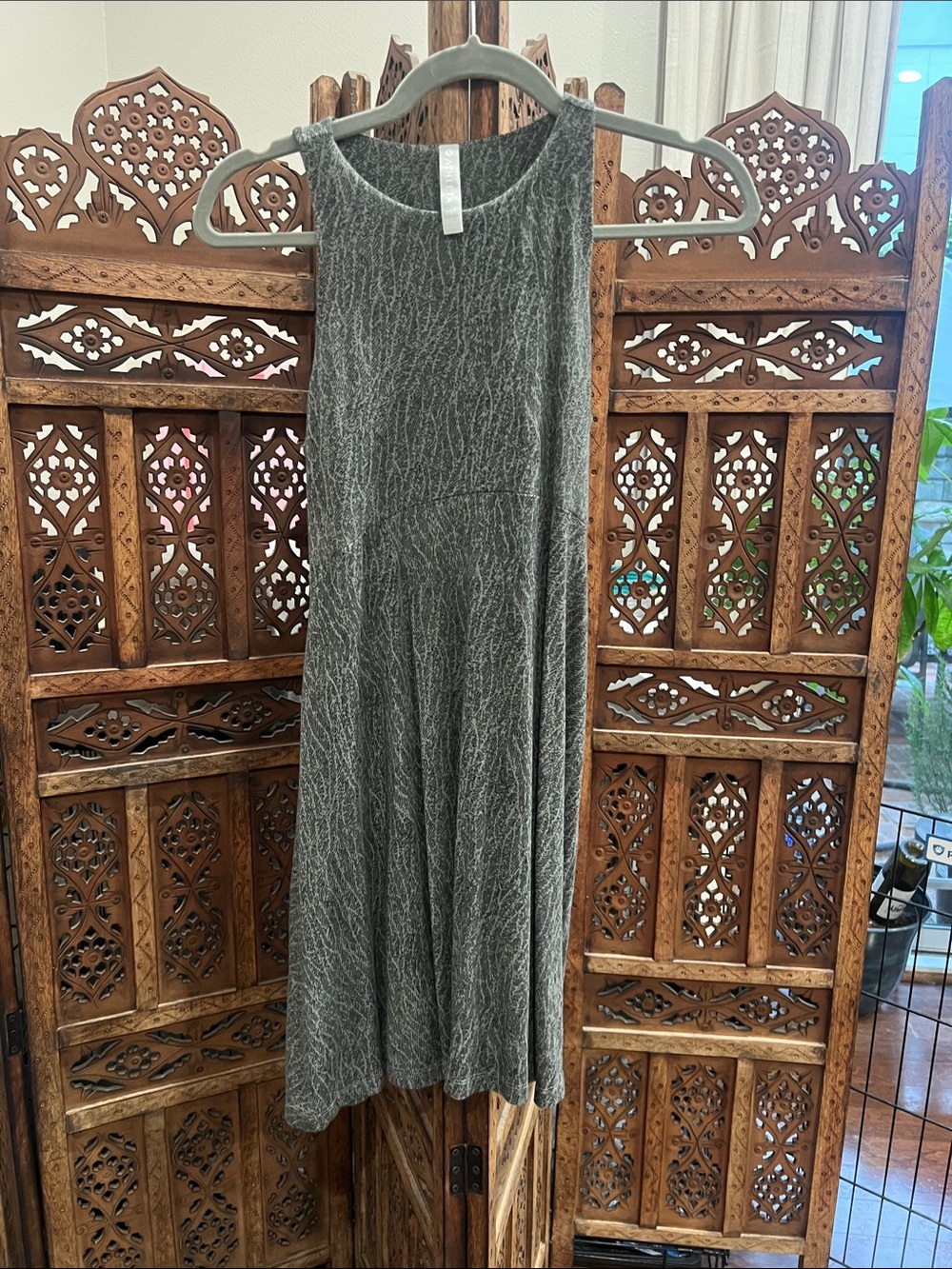Athleta Olive Green and Black soft tennis dress.